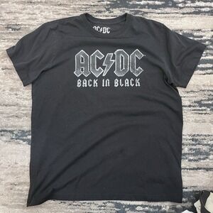 Men's Short Sleeve AC/ DC Shirt Size Medium Black With Grey